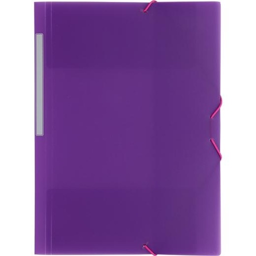 GRAFOPLÁS - CARPETA COLORGRAF 3 SOLAPAS PP TRANSLÚCIDO GOMAS FOLIO VIOLETA (Ref.4801235)