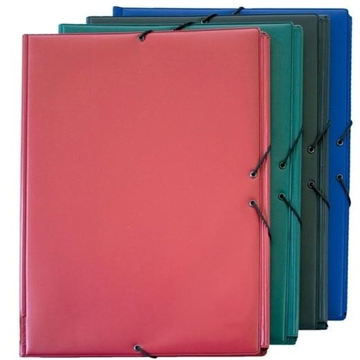 GRAFOPLÁS - CARPETA ESCOLAR CON GOMAS 3 SOLAPAS 1/4 FORRADAS PVC GRANATE (Ref.1200050)