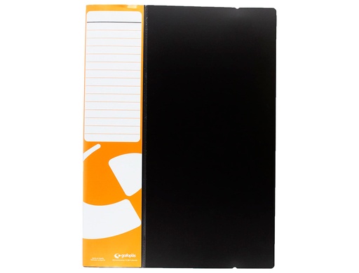 GRAFOPLÁS - CARPETA FUNDAS (TARIFARIO) PP RIGIDO POLIURO Fº 40 F. NEGRO (Ref.39704010)