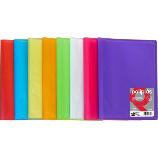 GRAFOPLÁS - CARPETA POLIPLÁS DE POLIPROPILENO TRANSLÚCIDO CON 20 FUNDAS SOLDADAS A4 VIOLETA (Ref.1321235)