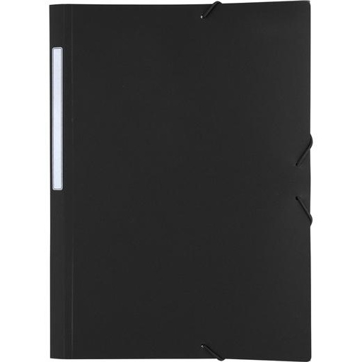 GRAFOPLÁS - CARPETA POLYGRAF 3 SOLAPAS Y CIERRE CON GOMA DE POLIPROPILENO SEMIRÍGIDO FOLIO NEGRO (Ref.4800010)