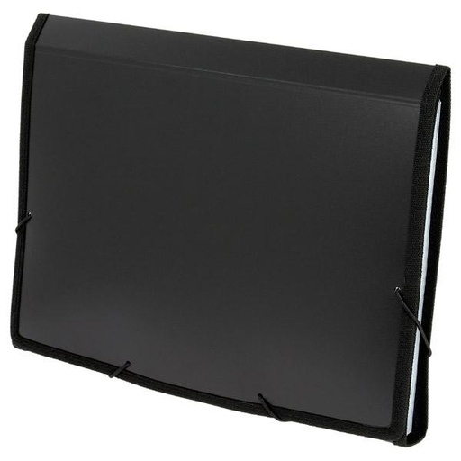 GRAFOPLÁS - CLASIFICADOR FUELLE OPACO POLIPROPILENO 13 SEPARADORES CON RIBETE FOLIO NEGRO (Ref.2960410)