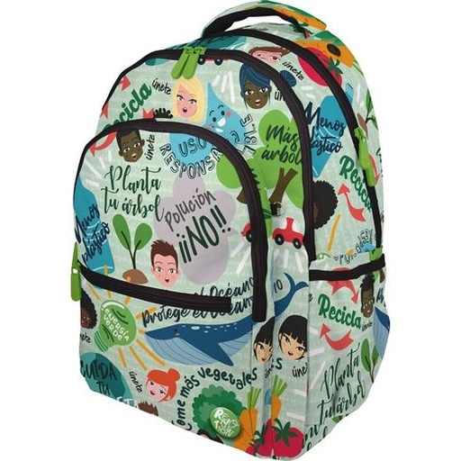 GRAFOPLÁS - GRAFOP-REVOLUTION GREEN MOCHILA 3 COMP. (Ref.37502215)