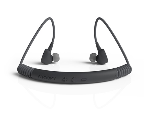 GROOVY - AURICULARES SPORT BLUETOOTH NECKBAND CON MICROFONO COLOR GRIS OSCURO (Ref.GR-EPC-NKB-1601-C11)