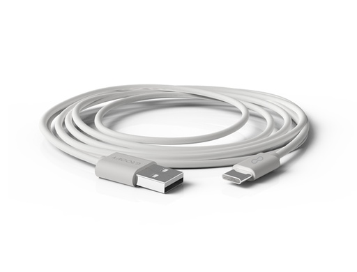 GROOVY - CABLE USB-A A TIPO C LONGITUD 2 MT COLOR BLANCO (Ref.GR-CBL-TY2M2.0A-C01)