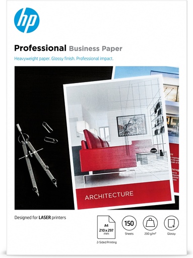 HP - LaserJet Papel profesional Brillo A4 200g 150sh FSC (Ref.7MV83A)