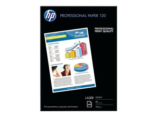 HP - PAPEL BLANCO LASER GLOSSY PROFESSIONAL A4 120GR 250HOJAS (Ref.7MV82A)