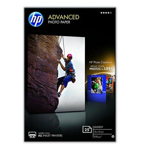 HP - PAPEL FOTOGRÁFICO SATINADO 25 HOJAS /10 X 15 CM SIN BORDES (Ref.Q8691A)