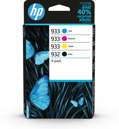 HP - TINTA BK, C, M, Y, OFFICEJET PRO 6100, 6600, 6700, 7100, 7500, 7600 SERIES - Nº 932/933 *PACK DE 4* (Ref.6ZC71AE)