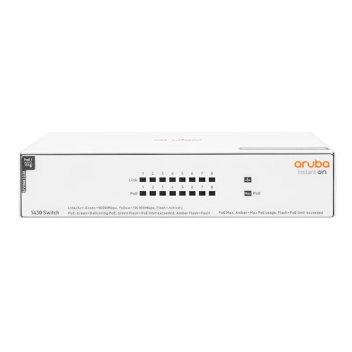 HPE ARUBA - Aruba Instant On 1430 8xGbE PoE Switch 64W (Ref.R8R46A)