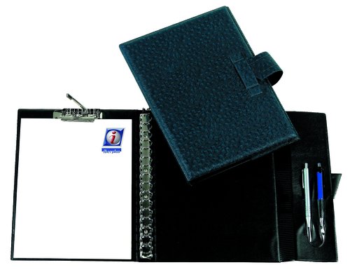 IBERPLAS - CARPETA de ANILLAS con PINZA MINICLIP SUPERIOR PVC ESCOLAR Fº 16 an.25mm con PORTABOLIGRAFO AZUL (Ref.526SA16-01)