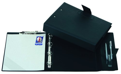 IBERPLAS - CARPETA de ANILLAS con PINZA MINICLIP SUPERIOR PVC ESCOLAR Fº 4 an.25mm REDONDAS con PORTABOLIGRAFO VERDE (Ref.515RA4-03)