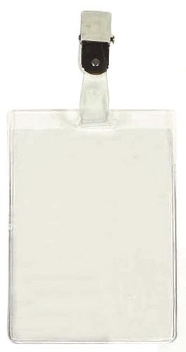 IBERPLAS - FUNDA DISTINTIVO TRANSPARENTE NATURAL C/PINZA 90x62mm PAQUETE de 100 (Ref.1073P)