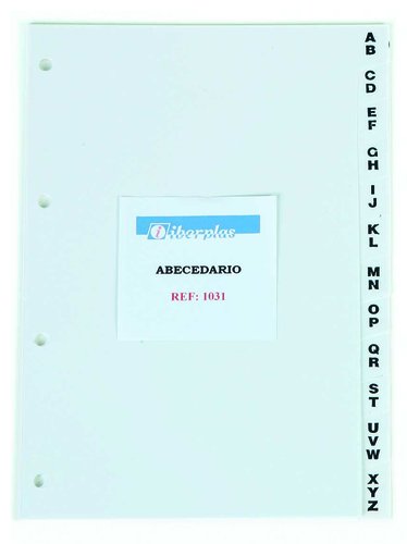 IBERPLAS - INDICE para LISTIN TELEFONICO PVC ALFABETICO 12 pestañas 4 taladros (Ref.1031-11)