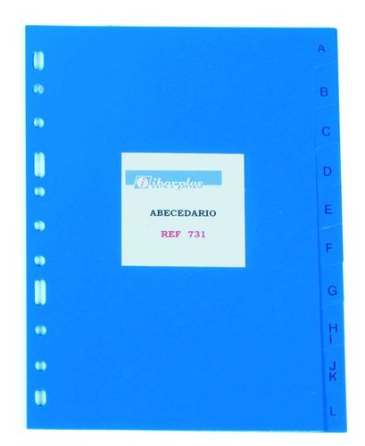 IBERPLAS - INDICE PVC ALFABETICO 4º 20 pestañas 11 taladros (Ref.731O)