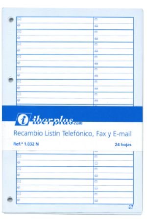 IBERPLAS - RECAMBIO para LISTIN TELEFONICO BLOCK 20h 4 taladros (Ref.1032E)