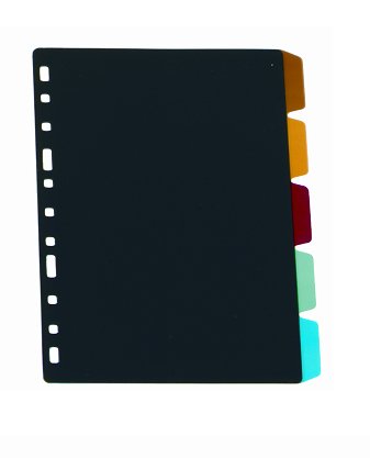 IBERPLAS - SEPARADORES PVC TRANSP. Fº 5 pestañas 16 taladros (Ref.715-TM)