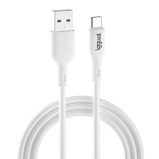 IGGUAL - Cable USB-A/USB-C 100 cm blanco Q3.0 3A (Ref.IGG317181)