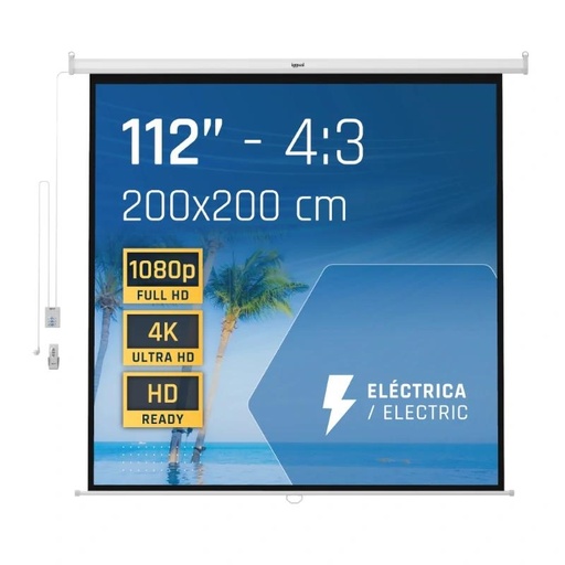 IGGUAL - Pantalla mural 200x200 cm eléctrica (Ref.PSIES200)