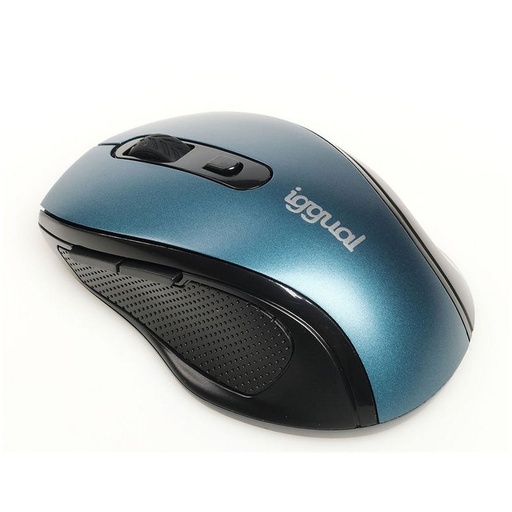 IGGUAL - Ratón inalámbrico ERGONOMIC-M-1600DPI azul (Ref.IGG317525)