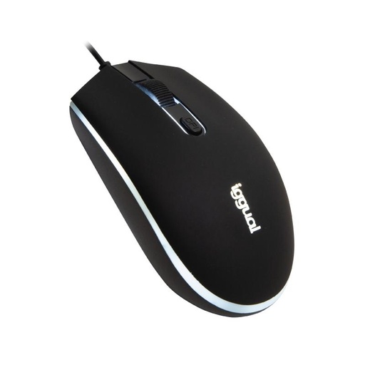 IGGUAL - Ratón óptico COM-LED-1600DPI negro (Ref.IGG317624)