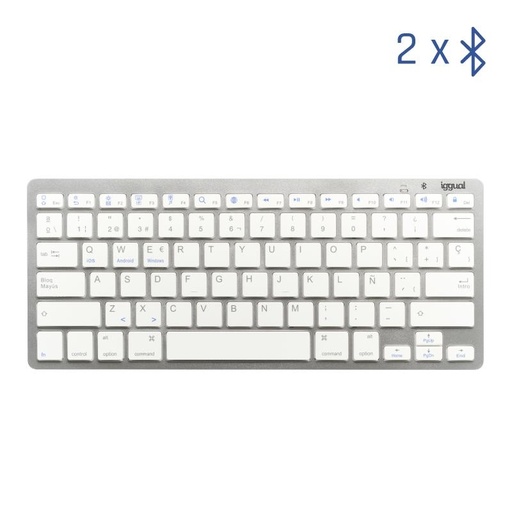 IGGUAL - Teclado Bluetooth Slim TKL-BT plata (Ref.IGG316788)