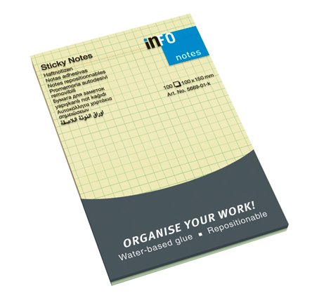 INFO - TACO NOTAS GLOBAL NOTES 100h 100x150 AMARILLO CUADRICULADO (Ref.5669-01-K)