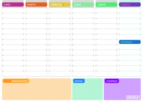 INGRAF - PLANIFICADOR SEMANAL ENCOLADO A4 (Ref.350988)