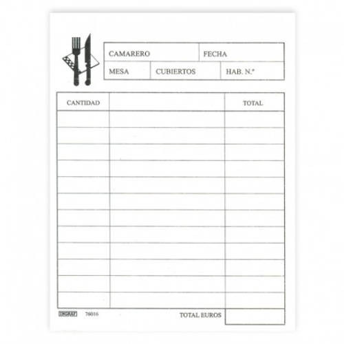 INGRAF - TALONARIO CAMARERO 1/8 CATALAN DUPLICADO (76016C) (Ref.350351)