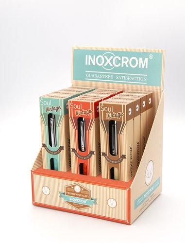 INOXCROM - BOLIGRAFO SOUL VINTAGE EXPOSITOR de 12
(4 Bolígrafos x 3 Colores) (Ref.42101012)