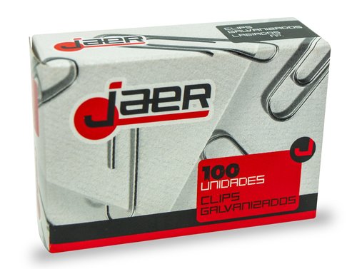 JAER - CLIP Nº3 (42 mm.) LABIADO GALVANIZADO CAJA de 100 (Ref.J45023)