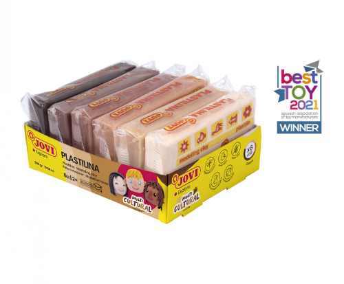 JOVI - BANDEJA PLASTILINA 6 PASTILLAS 50GR COLORES SURTIDOS GAMA MULTICULTURAL (Ref.70/6M)