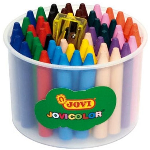 JOVI - CERAS COLOR + 1 Sacapuntas/Afilalapices COLORES SURTIDOS -BOTE DE 60- (Ref.980/60)