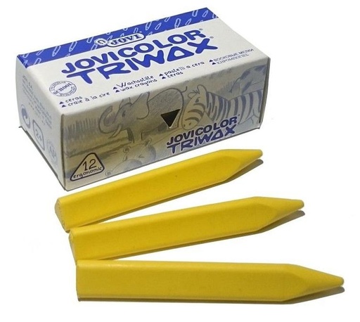 JOVI - CERAS COLOR TRIWAX 82MM AMARILLO CAJA -12U- (Ref.97301)