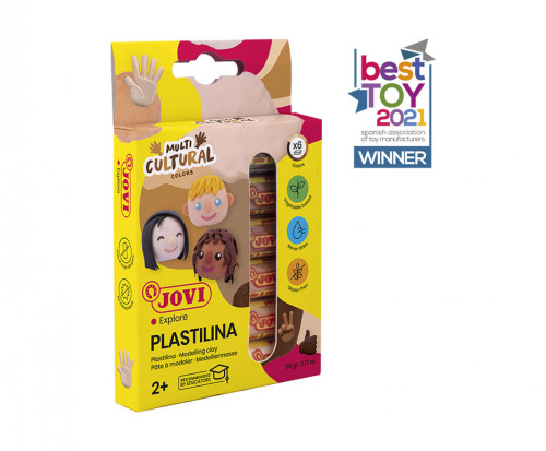 JOVI - ESTUCHE PLASTILINA 6 BARRAS DE 15GR COLORES SURTIDOS GAMA MULTICULTURAL (Ref.90/6M)