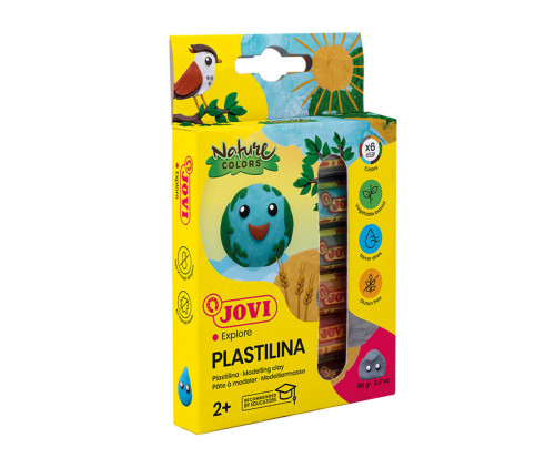 JOVI - ESTUCHE PLASTILINA 6 BARRAS DE 15GR COLORES SURTIDOS GAMA NATURE (Ref.90/6N)