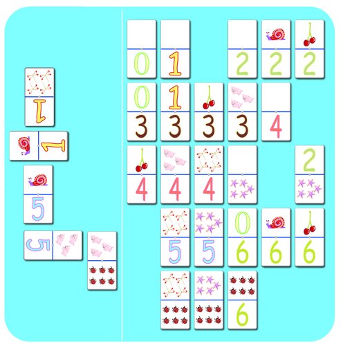 KLUGER - JUEGO DOMINO NUMEROS GIGANTES 6 FICHAS 4,5x9 CM (Ref.D11048)