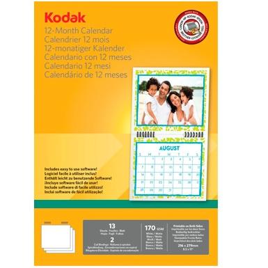 KODAK - PAPEL FOTOGRÁFICO ESPECIAL CALENDARIOS 216X279MM 170GR -PACK 13 HOJAS- (Ref.5740-016)