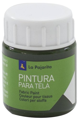 LA PAJARITA - PINTURA para TELA 25 ml (bote) VERDE MUSGO T-18 (Ref.192171)