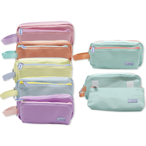 LAGART - PORTATODO TACTO SUAVE PASTEL DOBLE C/ASA COLORES SURTIDOS (Ref.329272)