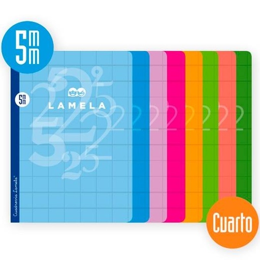 LAMELA - LIBRETA GRAPADA 50h 4º CUADROVIA 5 mm COLORES SURTIDOS (8) (Ref.06C005)