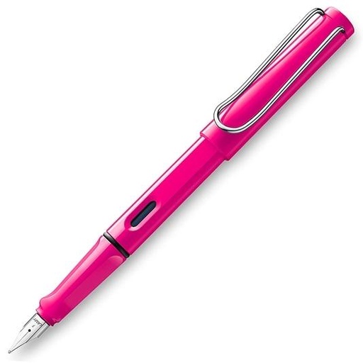 LAMY - PLUMA ESTILOGRÁFICA SAFARI 013M PUNTA MEDIA TINTA AZUL COLOR ROSA (Ref.1223774)