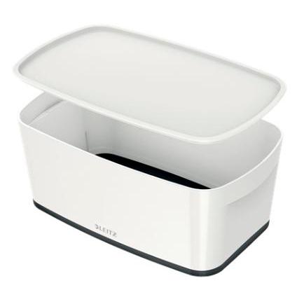 LEITZ - CAJA ALMACENAMIENTO MYBOX WOW PEQUEÑA C/TAPA 318X128X191MM NEGRO/BLANCO (Ref.52291095)