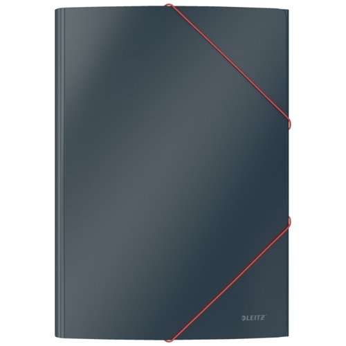 LEITZ - CARPETA de GOMAS y SOLAPAS COSY CARTON A4 GRIS (Ref.30020089)