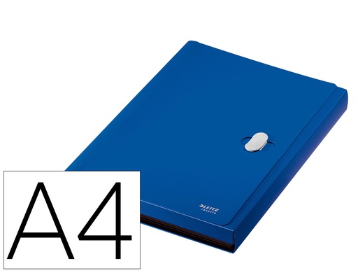 LEITZ - CARPETA POLIPROPILENO ACORDEON 5 POSICIONES+BOLSILLO FRONTAL BROCHE GIRATORIO A4 RECYCLE AZUL (Ref.46240035)