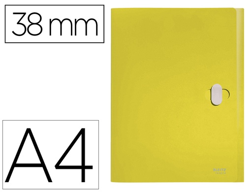 LEITZ - CARPETA POLIPROPILENO DE PROYECTOS 38MM Y CIERRE BROCHE GIRATORIO A4 RECYCLE AMARILLO (Ref.46230015)