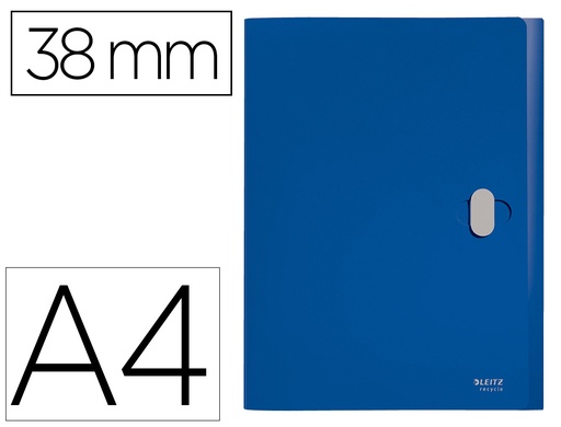 LEITZ - CARPETA POLIPROPILENO DE PROYECTOS 38MM Y CIERRE BROCHE GIRATORIO A4 RECYCLE AZUL (Ref.46230035)