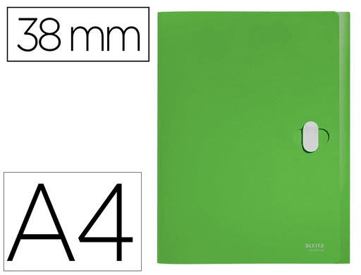 LEITZ - CARPETA POLIPROPILENO DE PROYECTOS 38MM Y CIERRE BROCHE GIRATORIO A4 RECYCLE VERDE (Ref.46230055)