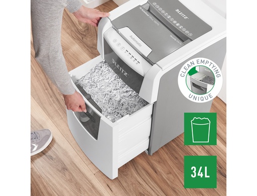 LEITZ - DESTRUCTORA IQ HOME OFFICE 100 P4 (10h CONFETI) BLANCA
Nv.seg.4 - particula 4x28mm dep.23L (Ref.80110000)