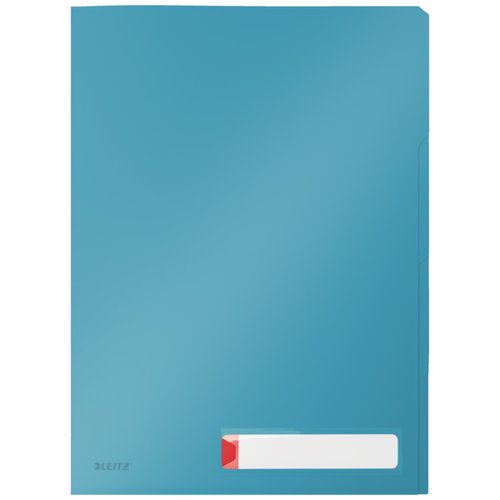 LEITZ - DOSSIER ANGULO RECTO COSY PP RECICLABLE SEMI OPACO A4 con PESTAÑAS AZUL PACK de 3 (Ref.47160061)